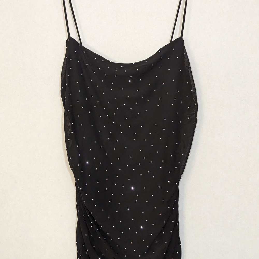 Elegant Black Dress with Rhinestone Accents